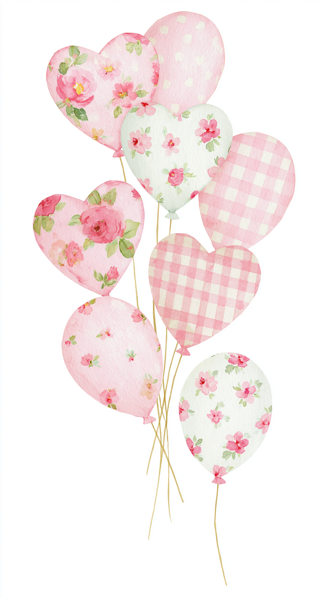 Cute Watercolor Balloons Illustration for Kids