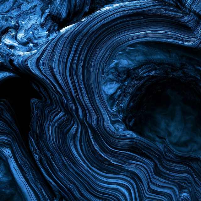 Deep Blue Fluid Abstract Art