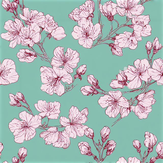 Delicate Cherry Blossom Floral Pattern