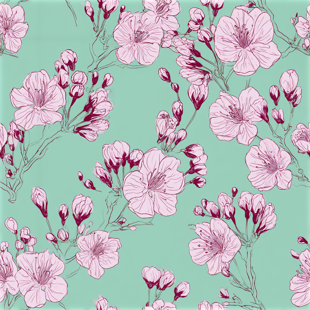 Delicate Cherry Blossom Floral Pattern