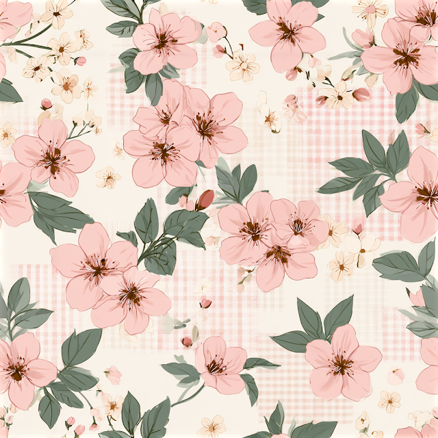 Delicate Cherry Blossom Seamless Pattern