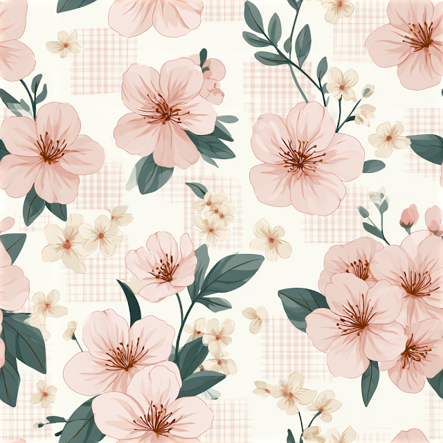 Delicate Cherry Blossom Seamless Pattern