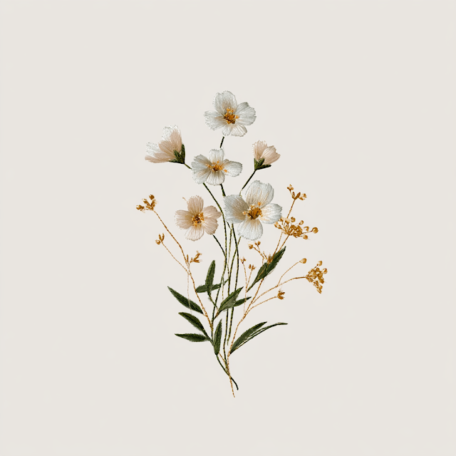 Delicate Floral Embroidery Design