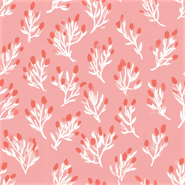 Delicate Floral Pattern on Dusty Pink Background