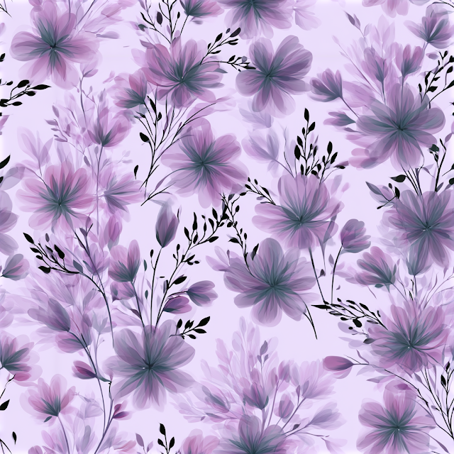 Delicate Floral Seamless Pattern in Lavender