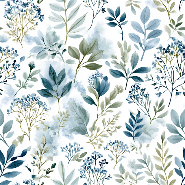 Delicate Watercolor Botanical Pattern