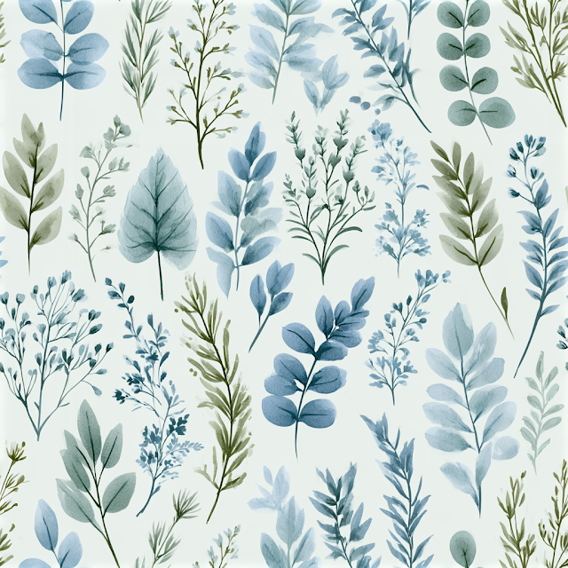 Delicate Watercolor Botanical Pattern
