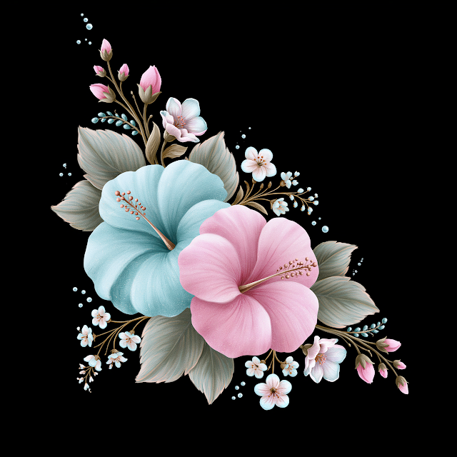Delicate Watercolor Floral Corner Arrangement