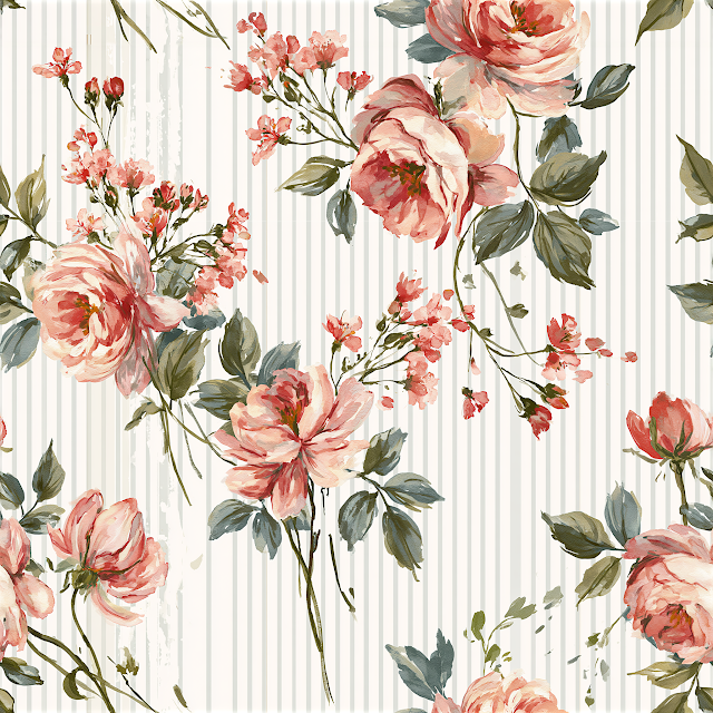 Delicate Watercolor Floral Fabric Pattern