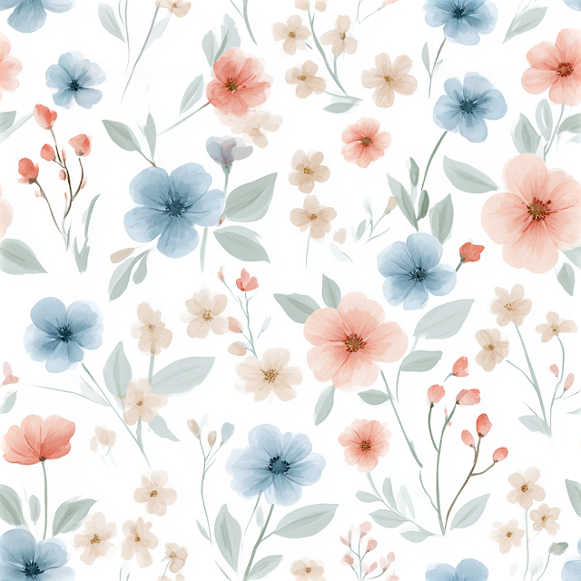 Delicate Watercolor Floral Pattern