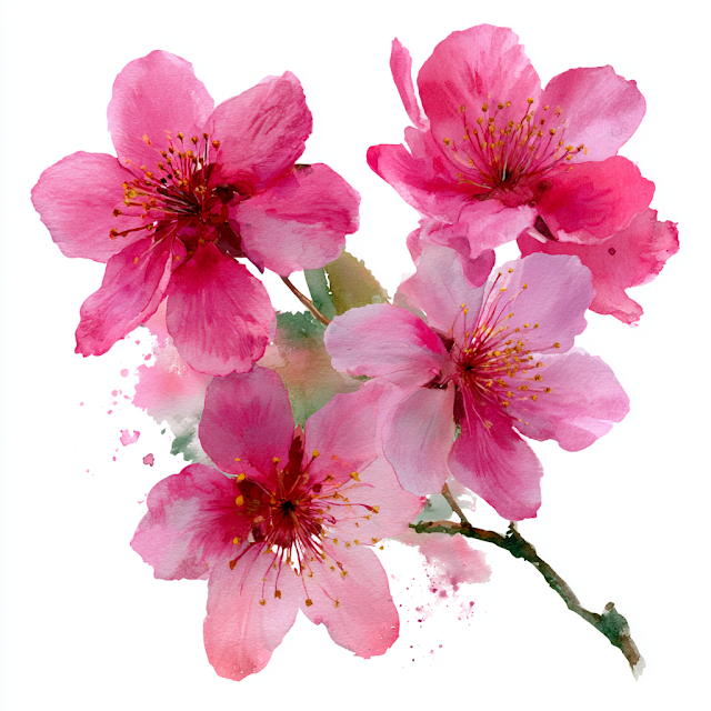 Delicate Watercolor Pink Flowers