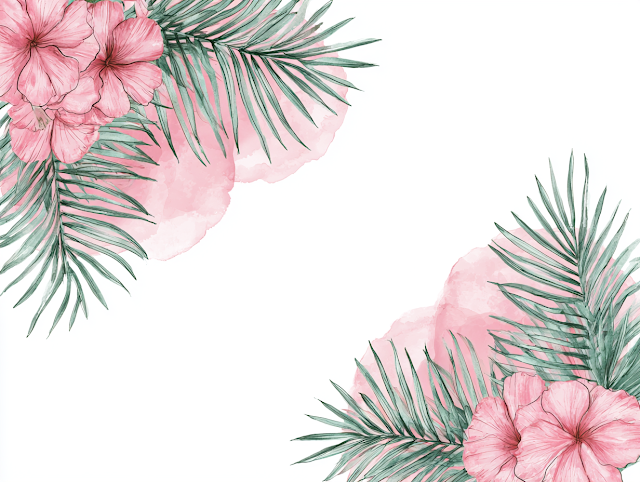 Delicate Watercolor Tropical Botanical Frame