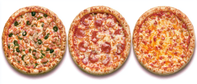 Delicious Assorted Pizzas on White Background