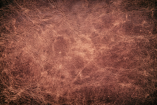 Detailed Macro of Aged Brown Leather Texture