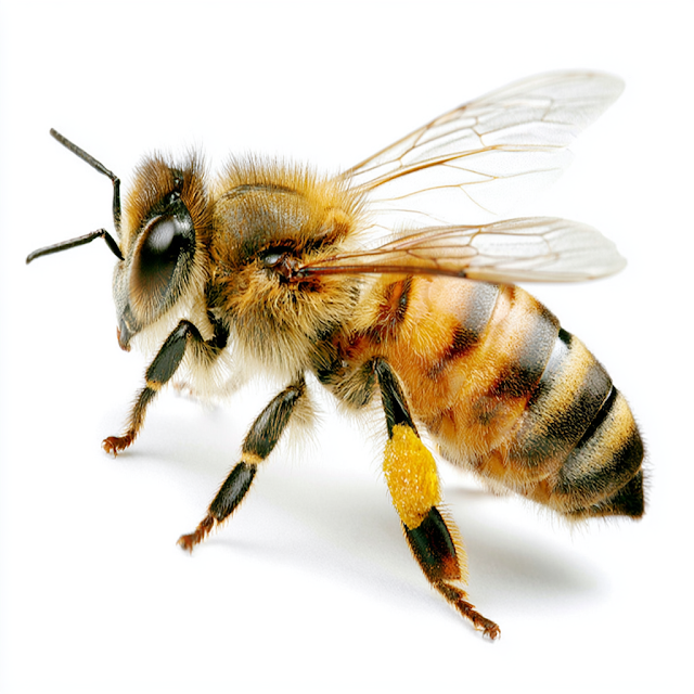 Detailed Macro Photography of a Honeybee