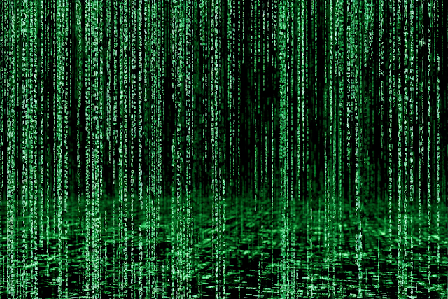 Digital Code Rain - Abstract Cyberpunk Background