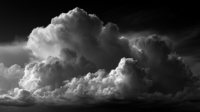 Dramatic Black and White Stormy Sky