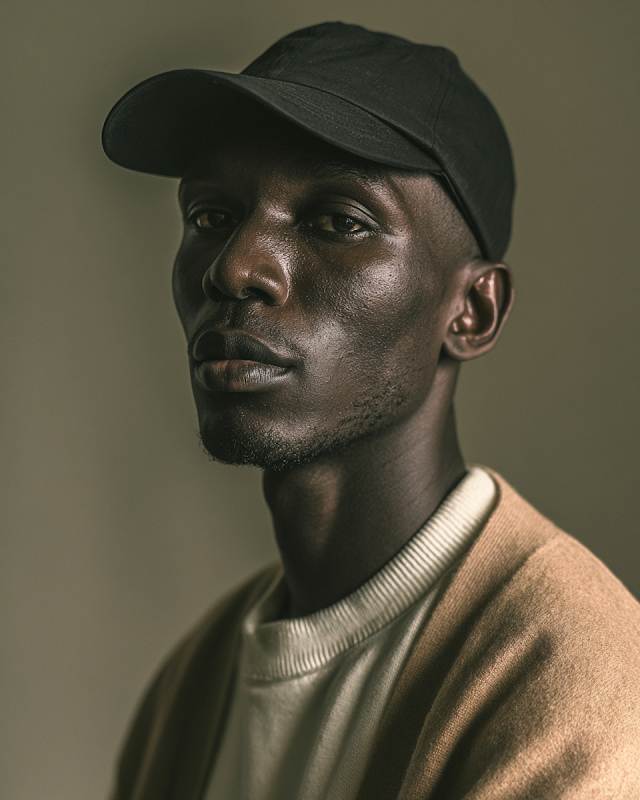 Dramatic Fashion Portrait of a Young Black Man