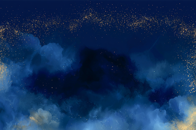Dreamy Abstract Watercolor Night Sky