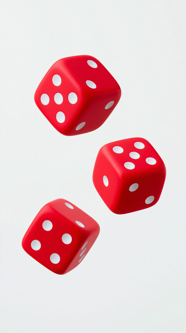 Dynamic Red Dice in Motion