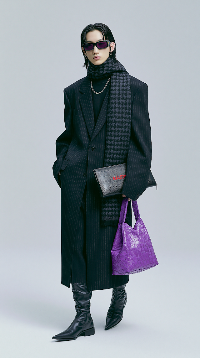 Edgy Fashion Statement in Black and Purple