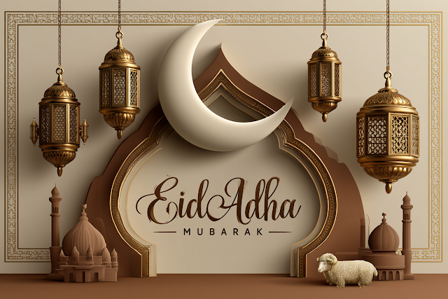 Eid al-Adha Mubarak Greeting Card Design