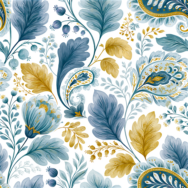 Elegant Autumn Paisley Pattern