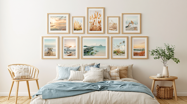 Elegant Bedroom Wall Art Arrangement