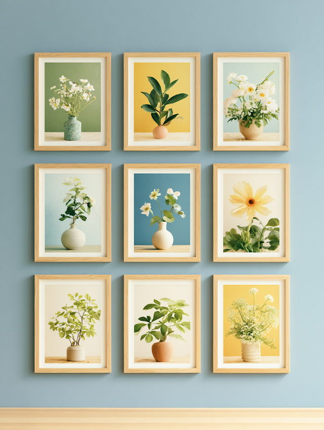 Elegant Bedroom Wall Art Arrangement