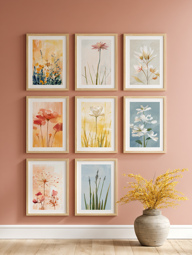 Elegant Bedroom Wall Art Display
