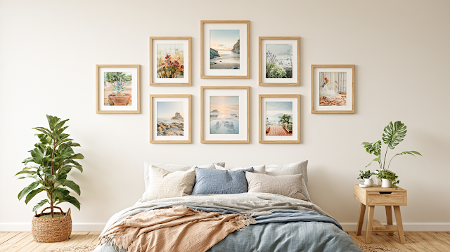 Elegant Bedroom Wall Art Grid