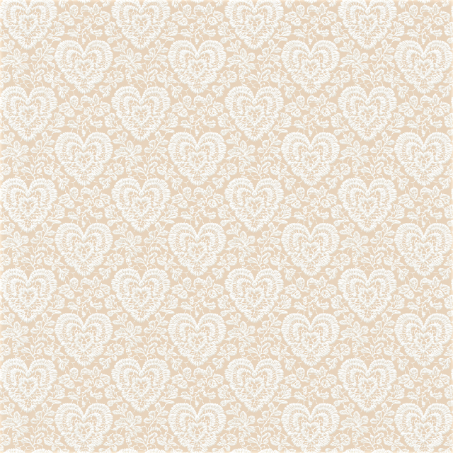 Elegant Beige Heart Lace Seamless Pattern