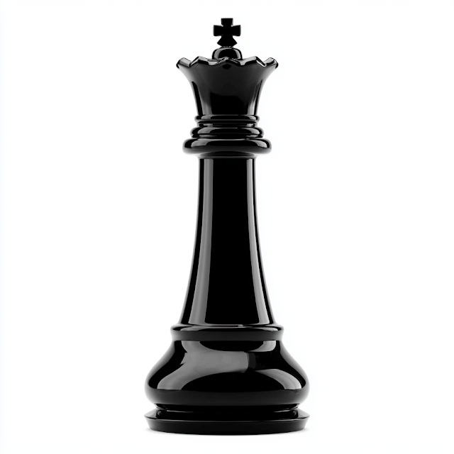 Elegant Black Chess King Piece on White Background