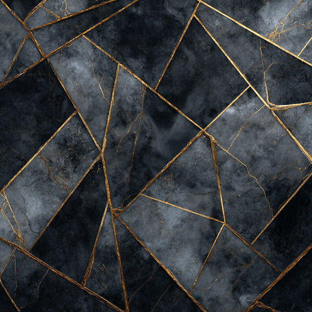 Elegant Black Marble Pattern with Dark Grey Veins