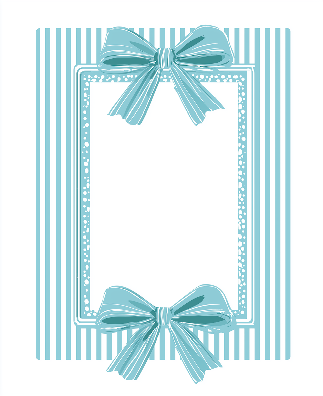 Elegant Blue Striped Frame with Bows