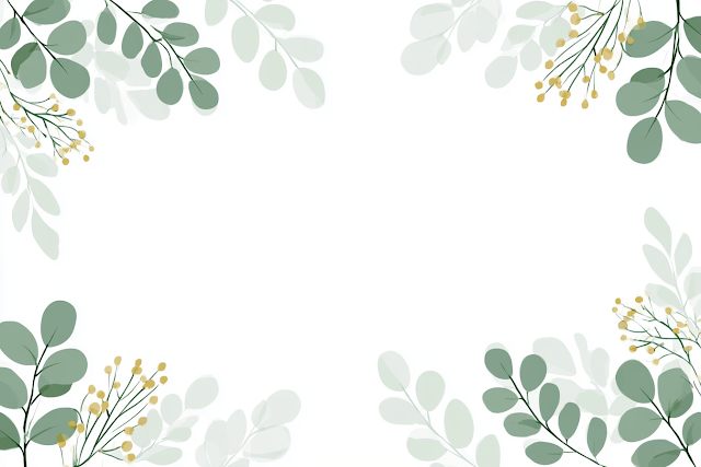 Elegant Botanical Frame with Eucalyptus and Berry Sprigs