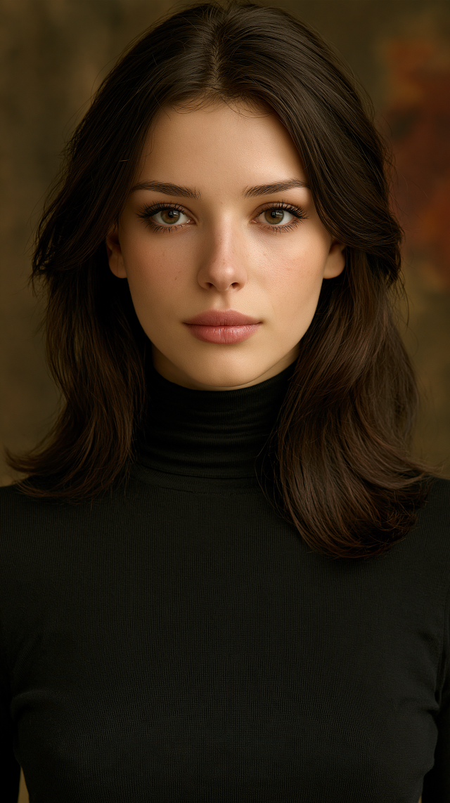 Elegant British Brunette Passport Photo