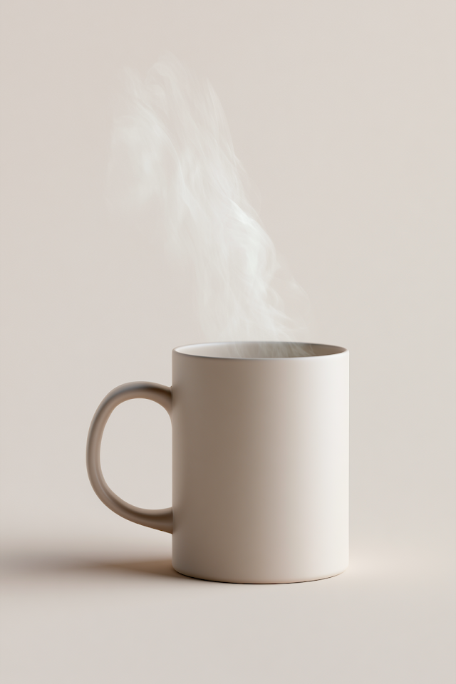 Elegant Ceramic Coffee Mug with Steam