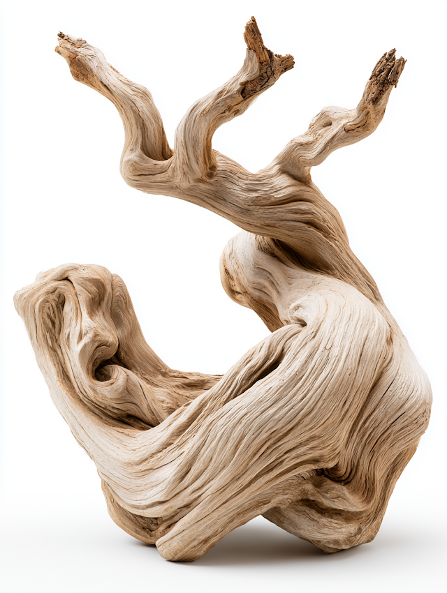 Elegant Driftwood Sculpture with Twisted Branches