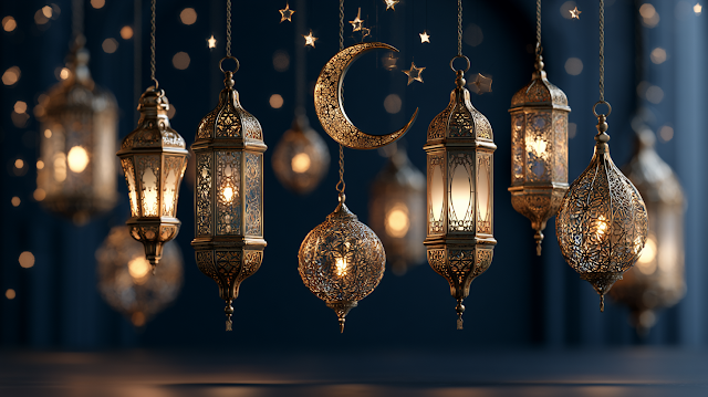 Elegant Eid Al-Adha Celebration with Golden Lanterns