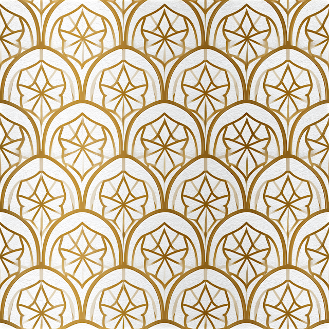 Elegant Gold and White Geometric Pattern
