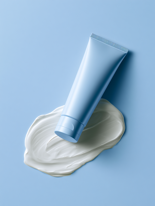 Elegant Light Blue Facial Moisturizer with Cream