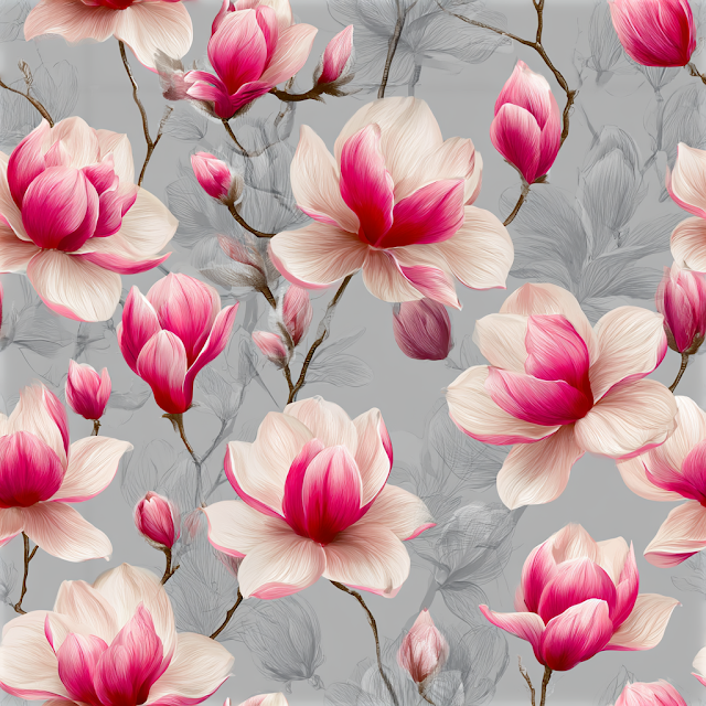 Elegant Magnolia Blossom Pattern