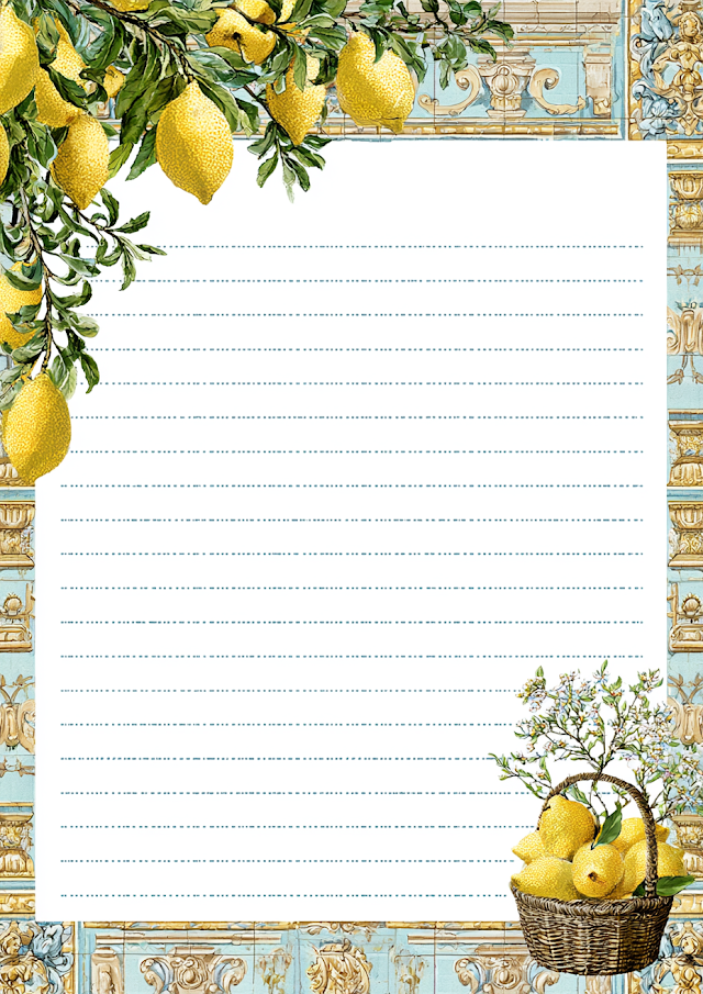 Elegant Mediterranean Lemon Notepad