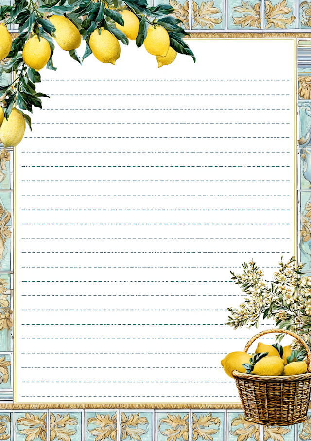 Elegant Mediterranean Lemon Notepad Design