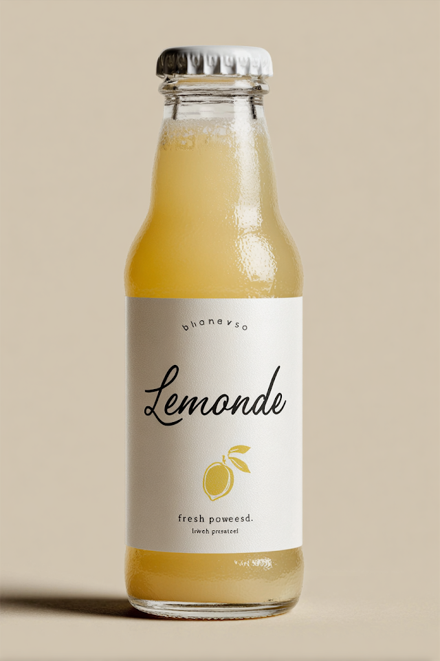 Elegant Minimal Lemonade Bottle Design