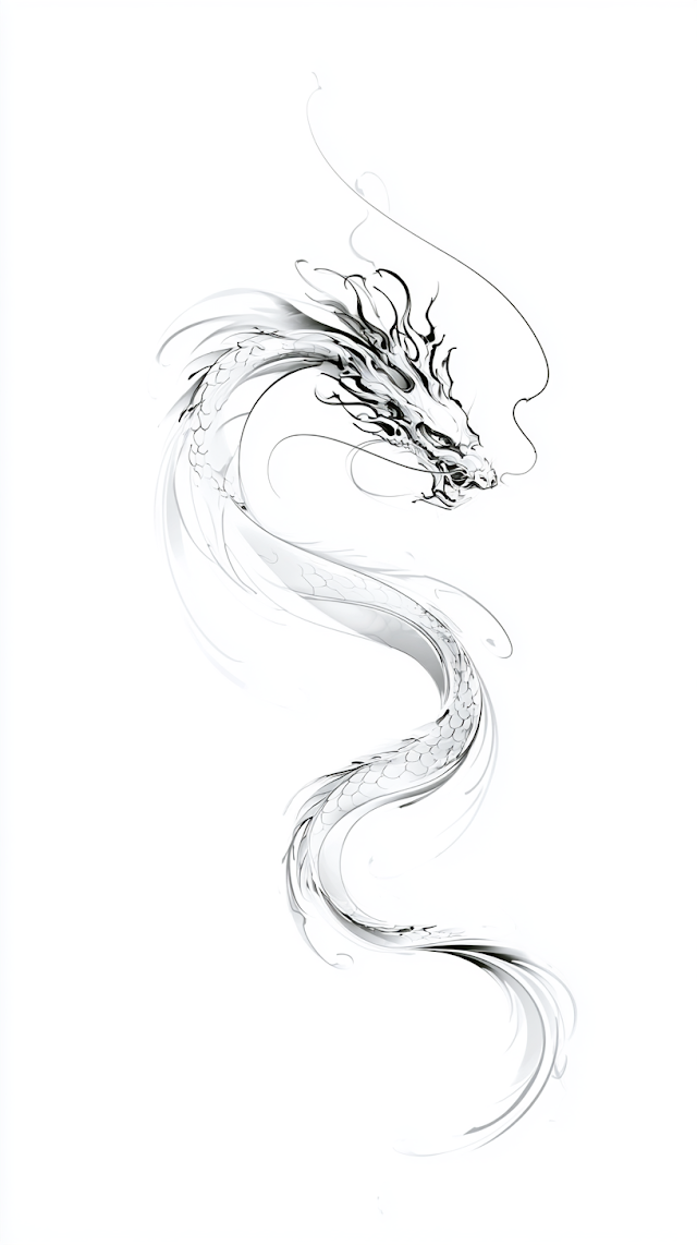 Elegant Minimalist Dragon Tattoo Design