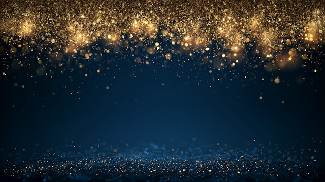 Elegant Navy Blue and Gold Festive Background