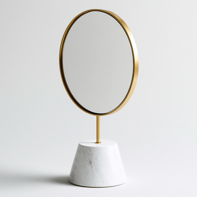 Elegant Oval Vanity Mirror with Gold Frame