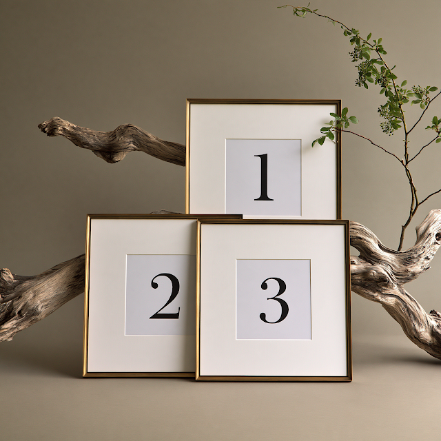 Elegant Oversized Square Poster Frames with Bold Numbers